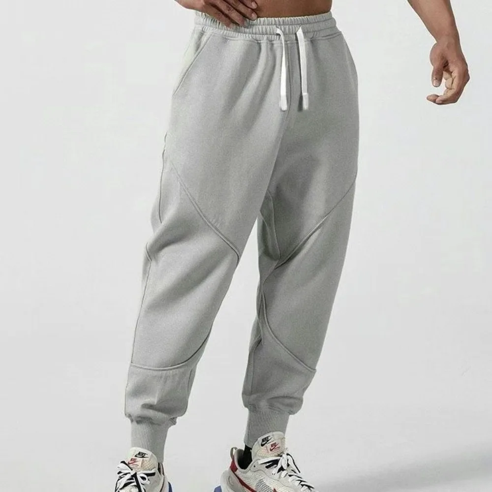 Invisible Open Crotch Outdoor Sex Sports Trousers Men's Heavy Loose Tappered Casual Sweatpants Fleece-lined Jogger Fitness Pants