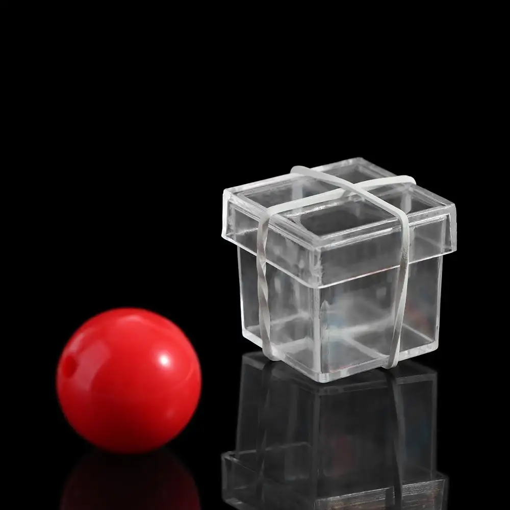 Bola transparente mágica de ilusión a través de la caja, juego de mago, accesorios para trucos, bola, caja de penetración, accesorios de magia para actuaciones, trucos de magia