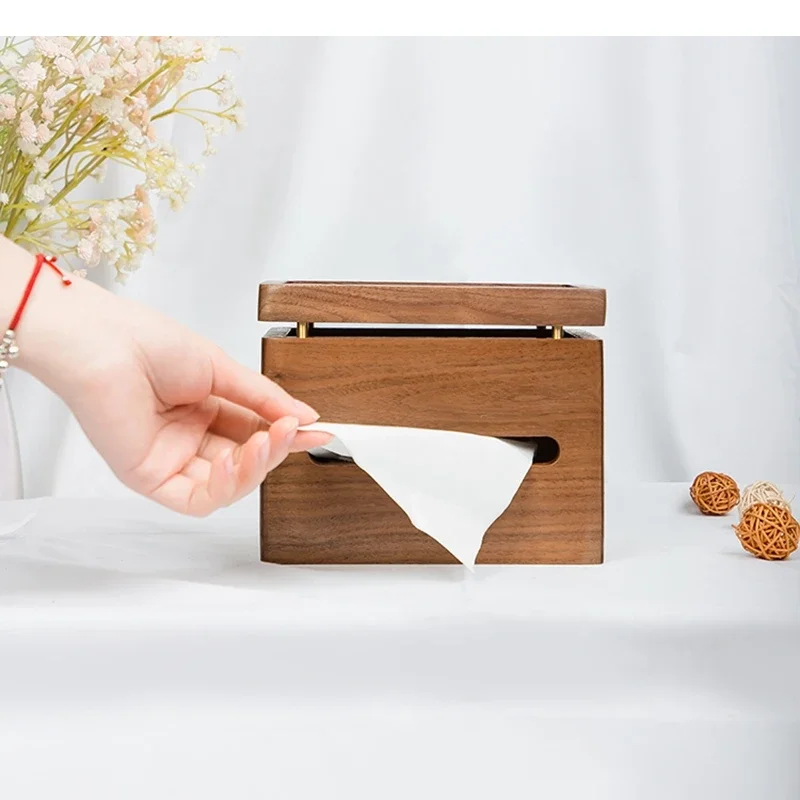 Wooden Tissue Boxes Napkin Storage Holders Household Wall Mounted Roll Paper Racks Bathroom Shelf