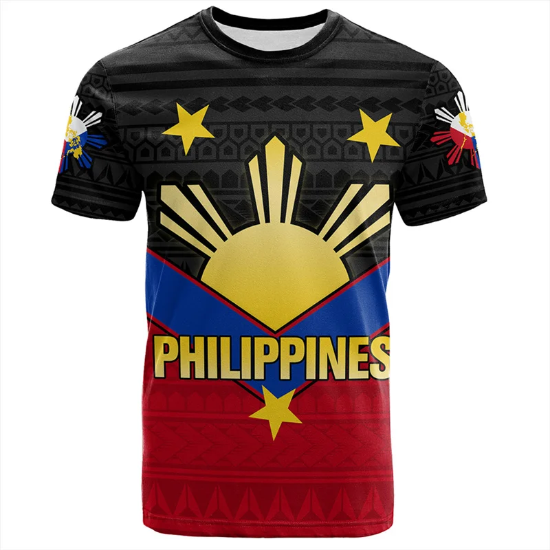 3D Printing Philippines Filipinos T Shirt Philippines IndependenceDay Graphic Tee Shirts Kid Fashion Vintage Short Sleeves Tees