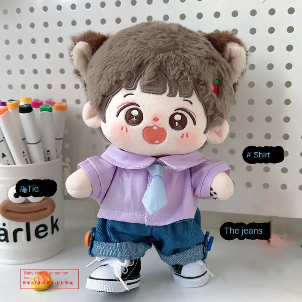 2024 Dressing Game DIY 20cm Cotton Doll Clothes Fashion Cute Replacement Outfit Casual Shirt Jeans Tie Suit