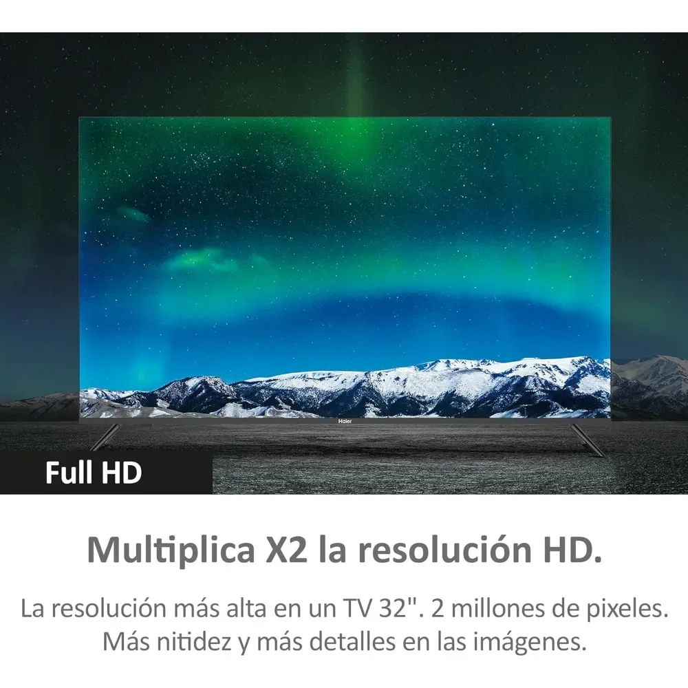 Haier Direct LED Full HD H32K702FG - 32 بوصة، تلفزيون ذكي، HDR، Dolby Audio، Android 11، Smart-TV، Google Assistant، Bluetooth