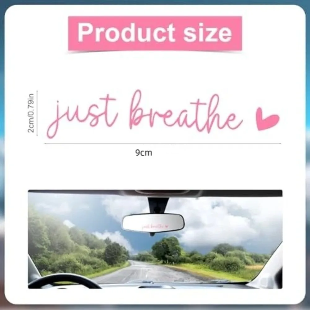3pcs Hearts Pattern Rear View Mirror Stickers Bible Verse Design Holographic Finish Mirror Decals for Car Waterproof Vinyl - view 4