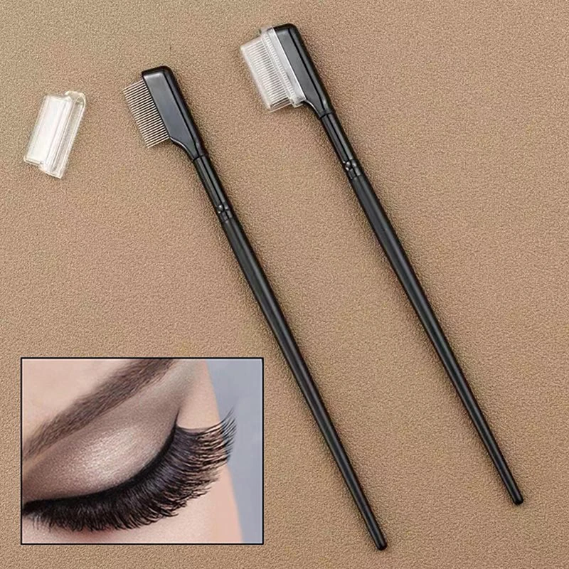 1PC Eyelash Comb Black Eyelashes Extension Eyebrow Metal Combs Brush Eye Lashes Beauty Cosmetic Makeup Tools