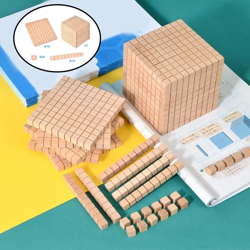 DIY Montessori Wooden Building Blocks Manipulative Counting Subtraction, Math Teaching, blocks of number for Kids