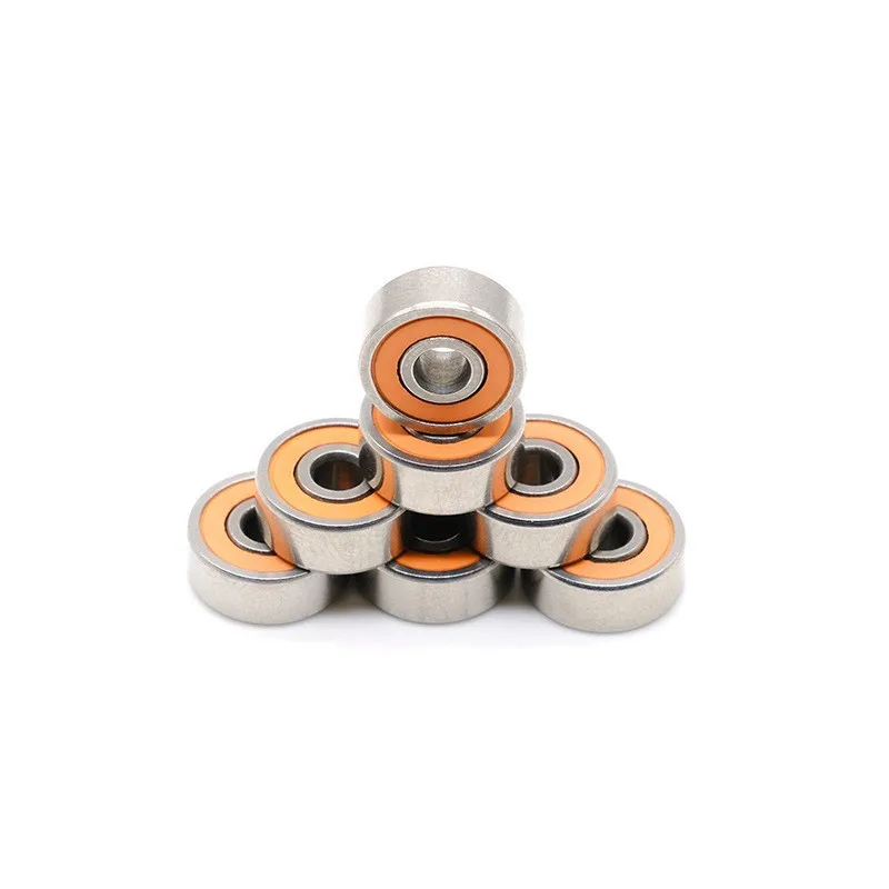 1 Pcs SMR104 2RS 4X10X4mm ORANGE RUBBER Stainless Steel Hybrid Ceramic Bearing Without Grease Fast Turning