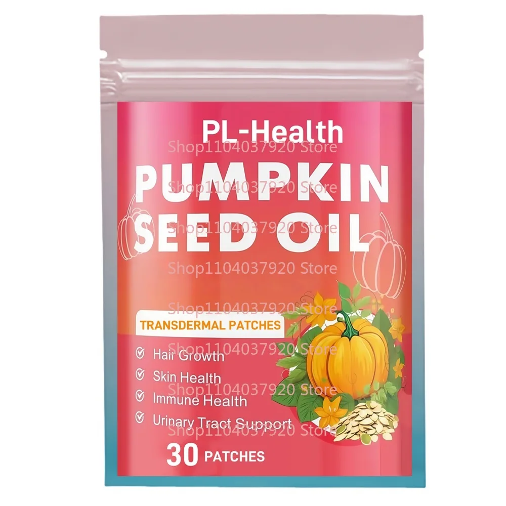 

30 Patches Pumpkin Seed Oil Transdermal Patches with Saw Palmetto Support Hair Growth & Skin Health for Women Men