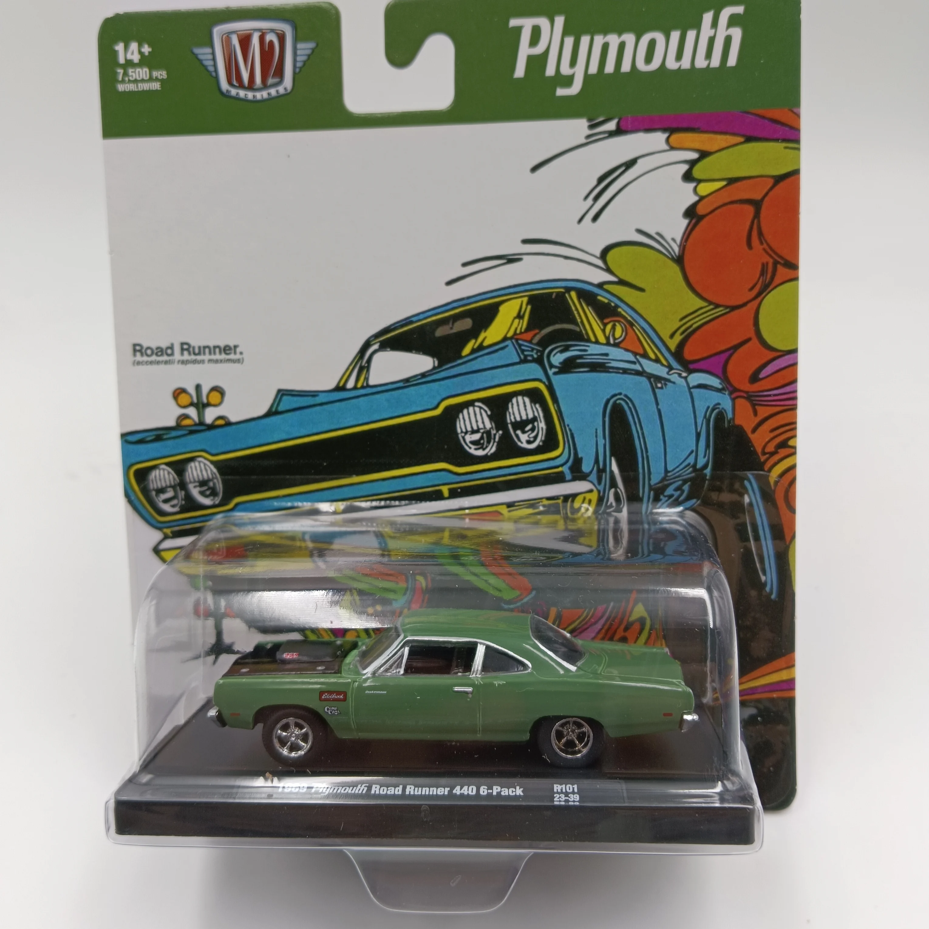 M2 Machines 1:64 1969 Plymouth Road Runner 440 alloy model  kids gifts