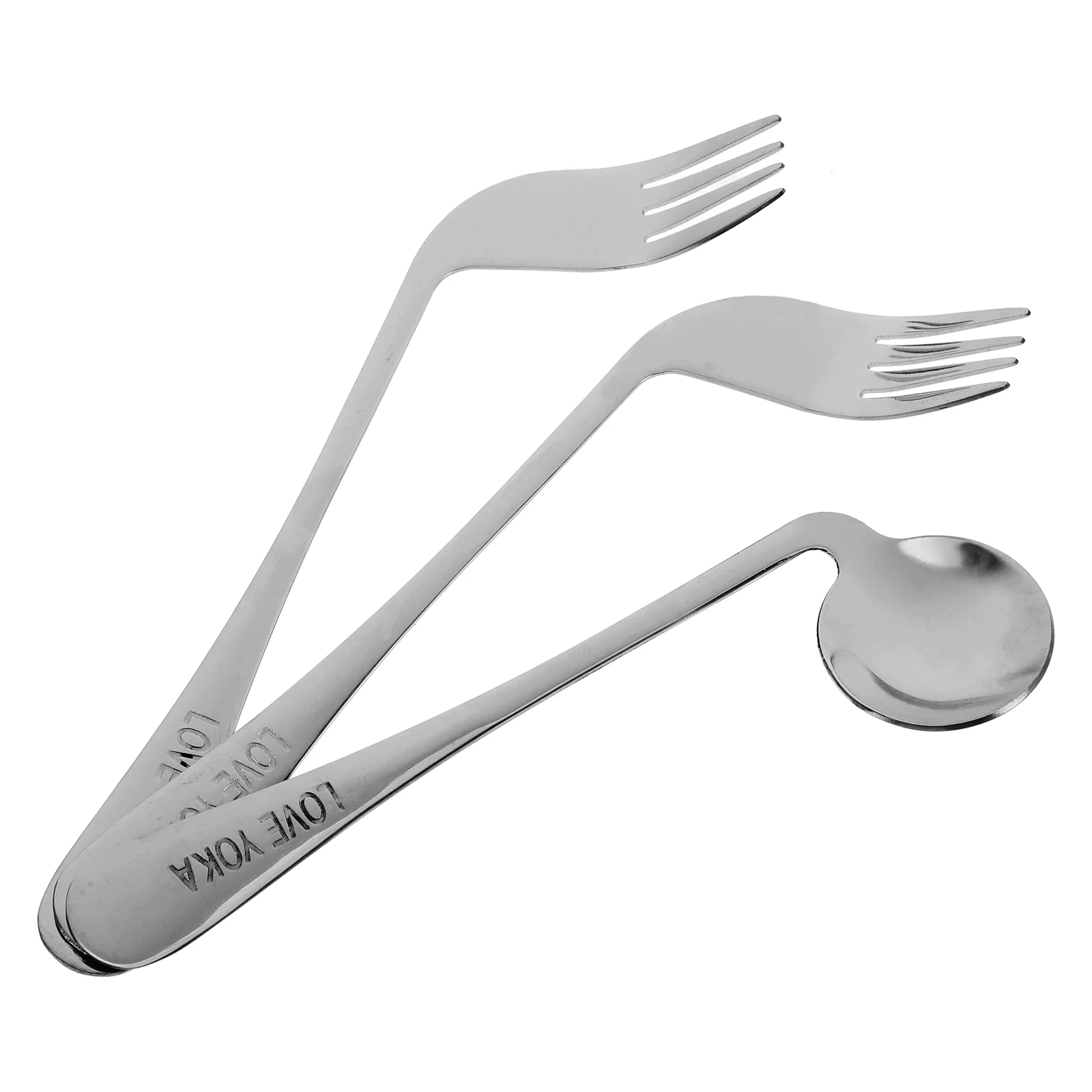 

Serving Spoons Elbow Fork Angled Assist Tableware Patients Toddler Kitchen Utensils