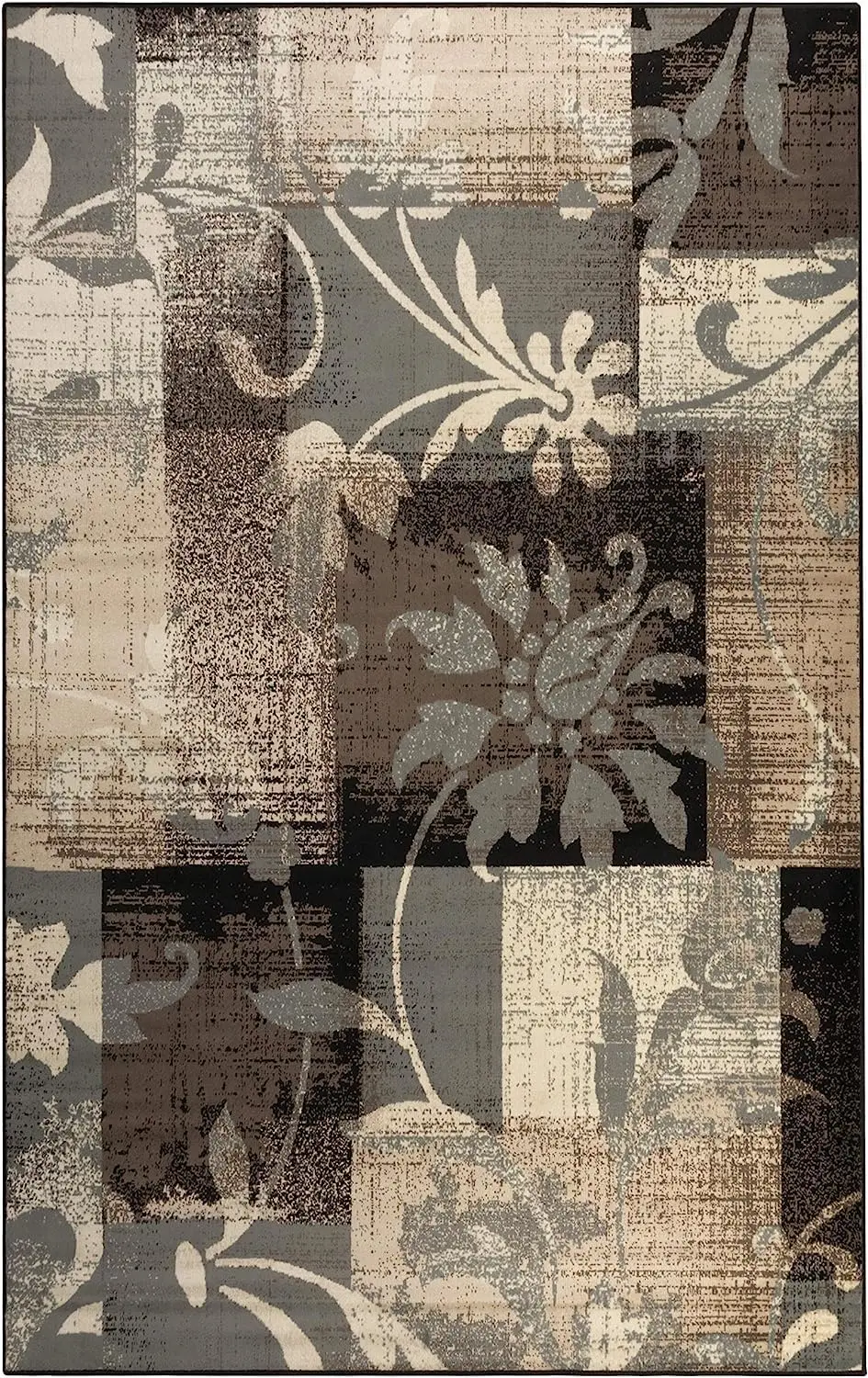 Superior Indoor Area Rug, Jute Backed, Perfect For Entryway, Office, Living/Dining Room, Bedroom, Kitchen, Floor, Modern Floral