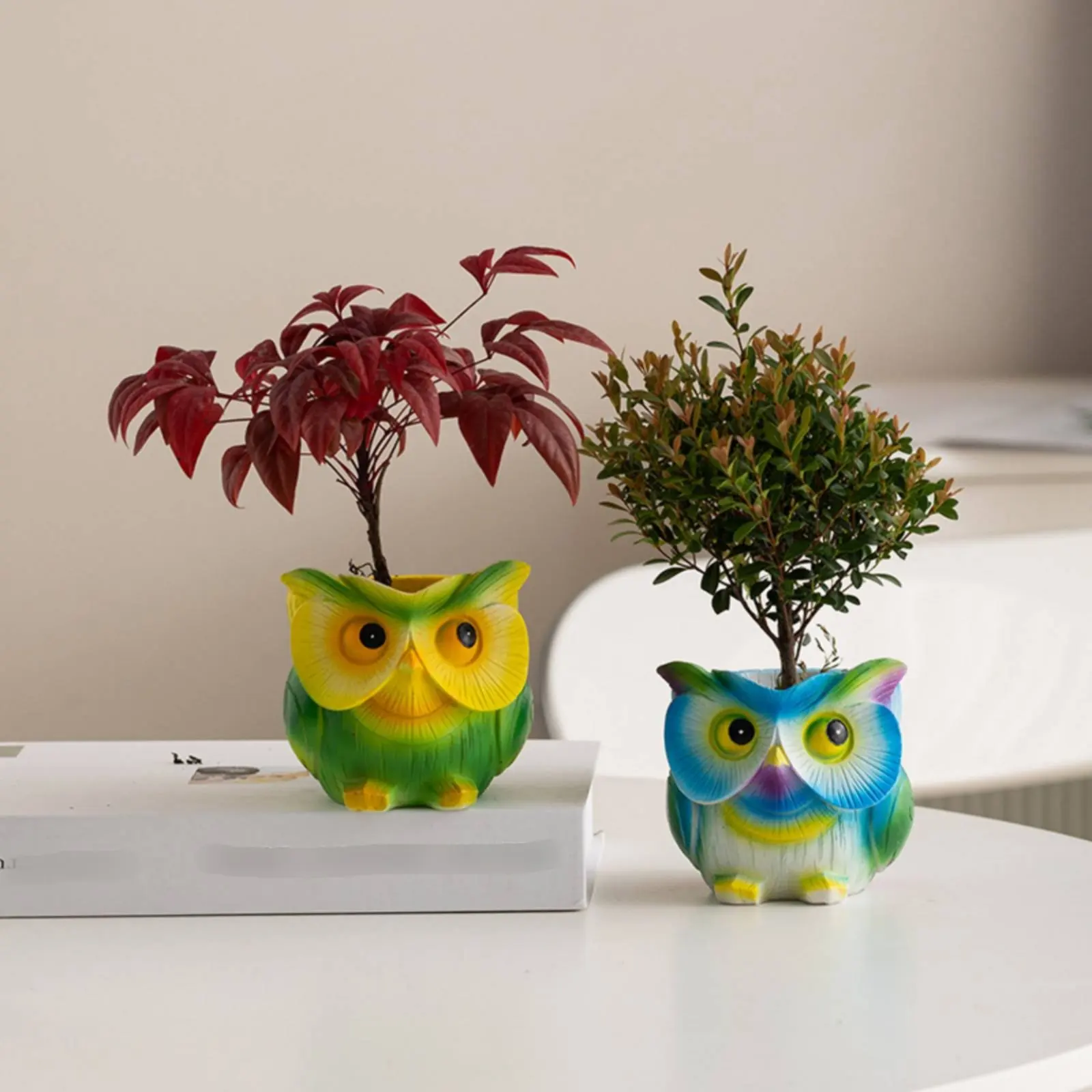 

Owl Planter Cute Owl-Shaped Flower Pot Creature-Shaped Succulent Pot Decorative