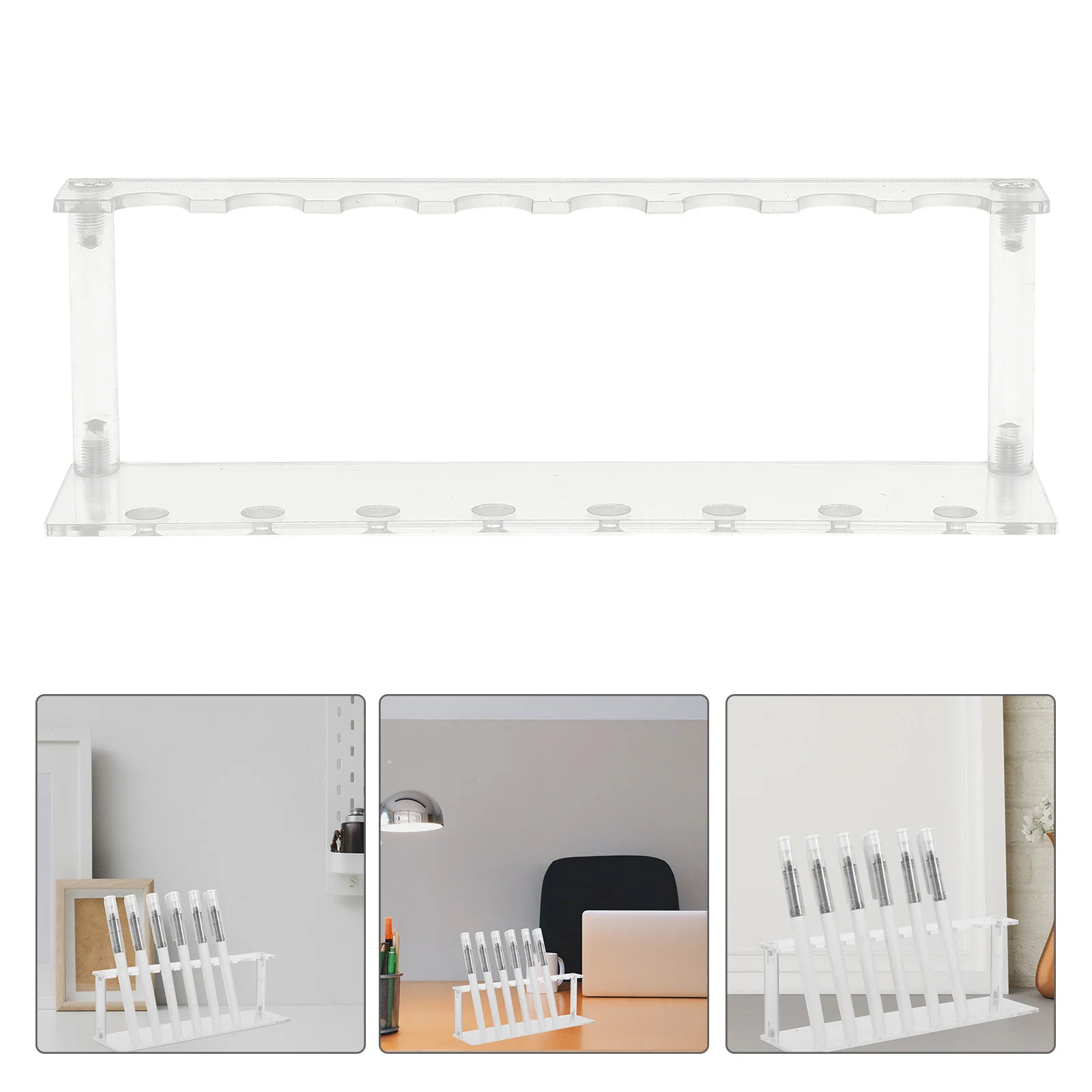 

1Set Acrylic Pen Storage Rack Display Stand for Ball Pens Eyebrow Pens Nail Art Tools Desktop Organizer for Home Office Study