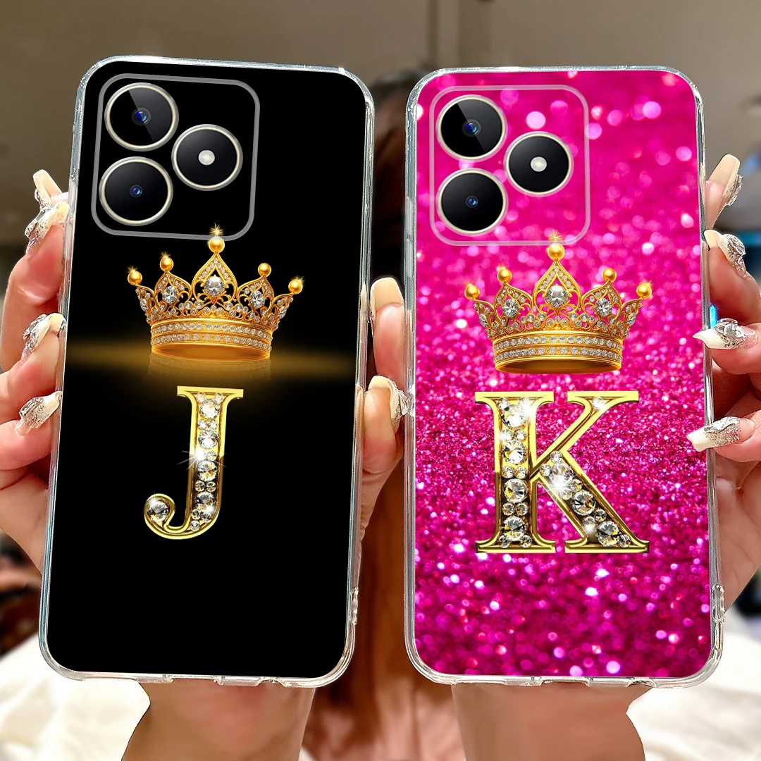 For Realme Note 50 Case RMX3834 New Crown Letters Cover Clear Silicone Phone Case For Realme Note 50 Note50 Back Cover Soft Bags