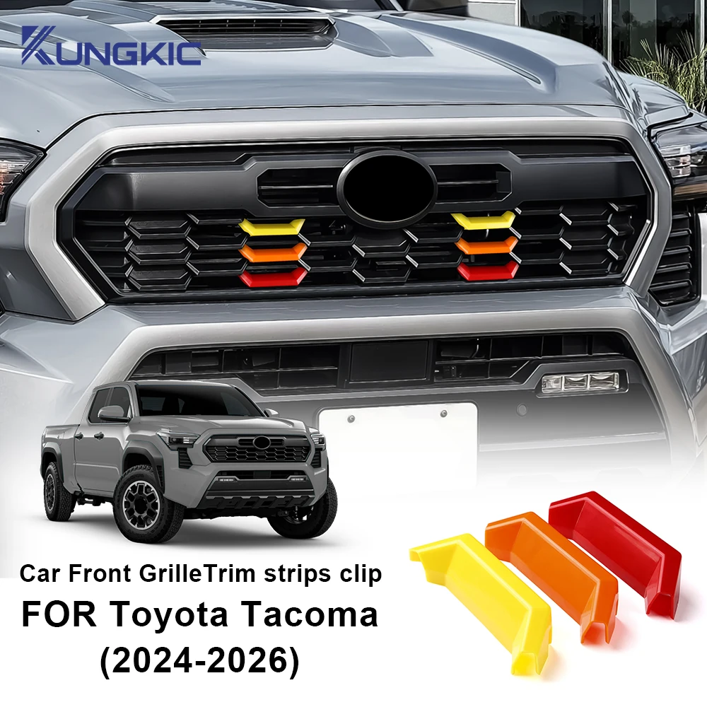 Car Front Grille Badge Emblem for Toyota Tacoma 2024 2025 2026 Strip Air Inlet Auto Exterior Car Accessories Styling 3 Colors