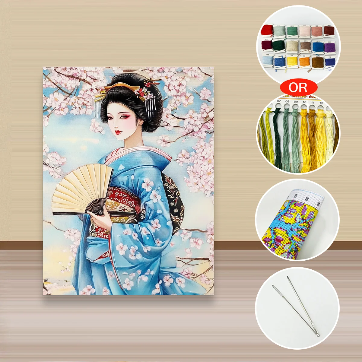 1 Stück, 30 x 40 cm / 11,8 x 15,7 Zoll, 11CT/14CT Kreuzstich-Set, DIY-Stickset als Geschenk zum Valentinstag, für Festivals, Blumenmotive. – Detail 3