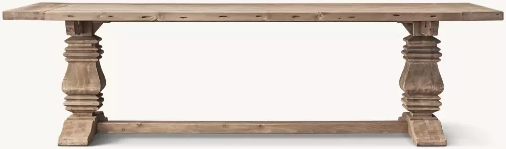 New Arrivals Customized  Handcrafted Rectangular Long Solid Plank Stain Resistant Wood Dining Table