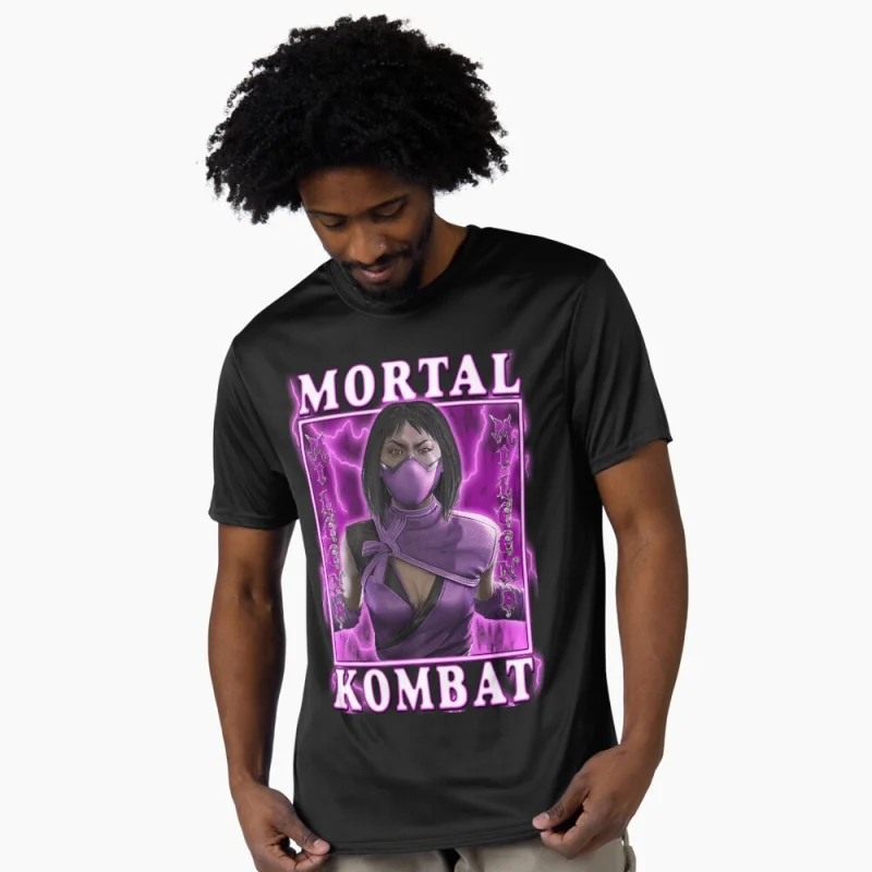 Mileena MK Vintage 90's Mortal Kombat Gift tee for gamer 100% cotton printed Men's Short Sleeve Graphic T-Shirt All size tops