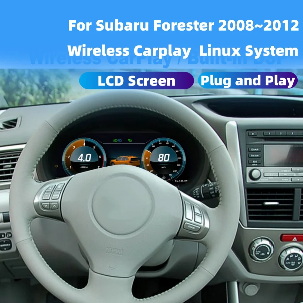 For Subaru Forester 2008~2012 CarPlay Car Speed Meter LCD Cluster Instrument Panel Multimedia Player Dashboard Modification