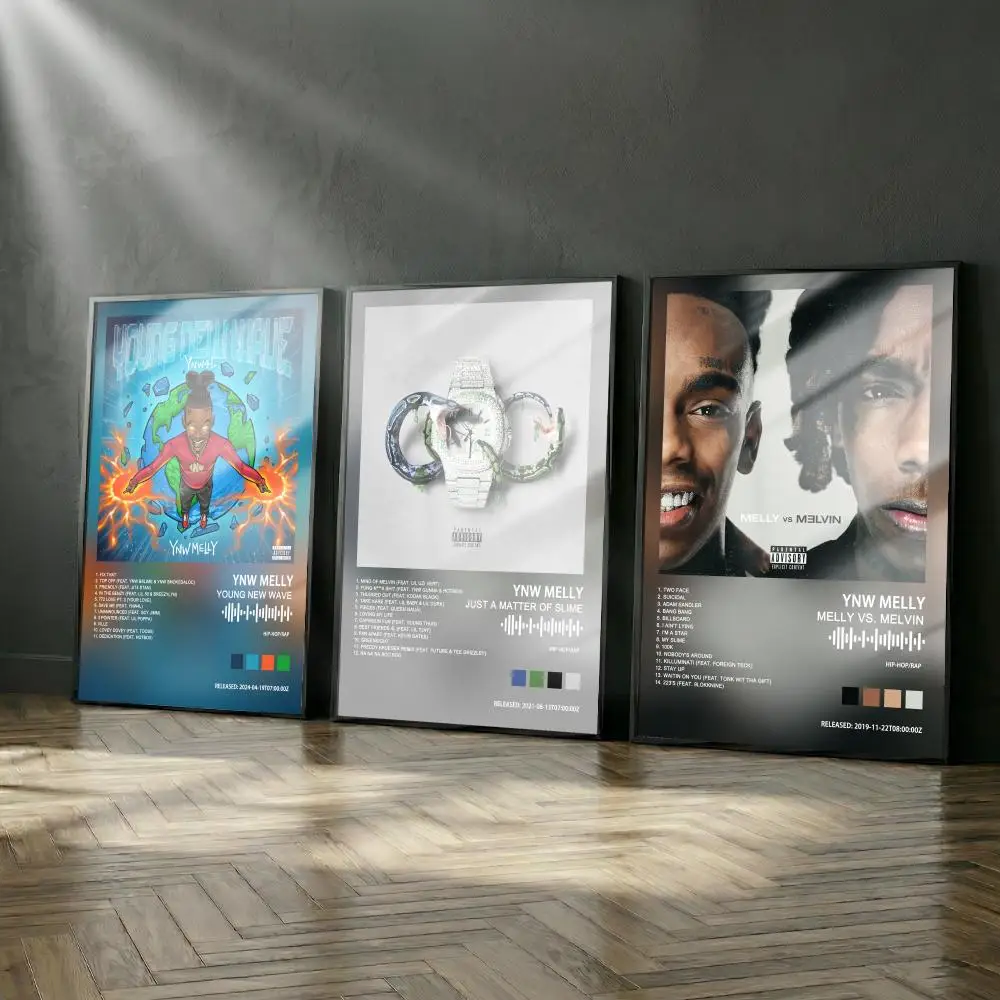 YNW Melly Poster-Album-Set, moderner Cover, Wandkunst für Zimmer, Leinwandgemälde, Kunstdruck, Heimwanddekoration, Bild, Geschenk