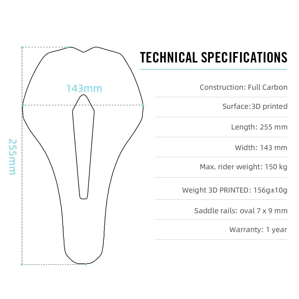 RYET Carbon 3D Printed Bike Saddle Ultralight Road MTB Seat Parts Racing 7x9mm 115g Seating Cushion Cycling Bicycle Accessories