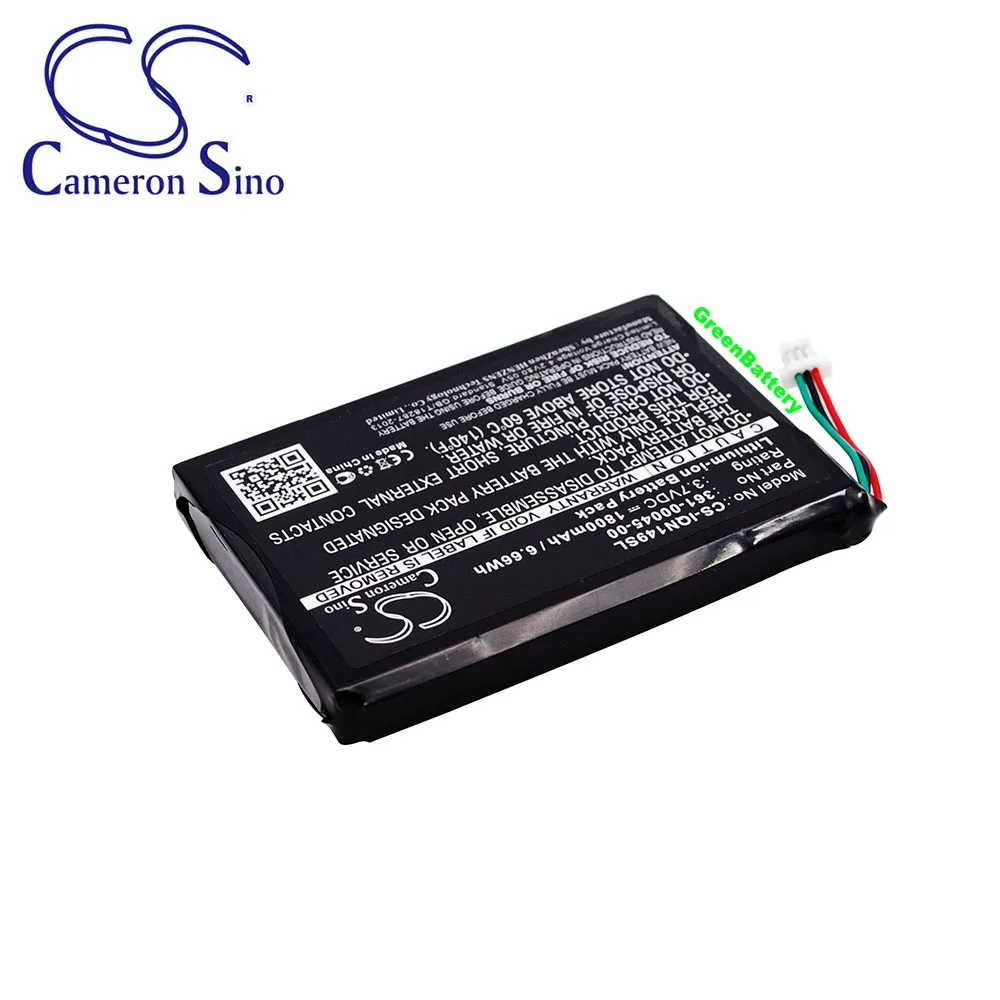 CS GPS, Navigator 361-00045-00 Li-ion 1800mAh/3.7V/6.66Wh Battery Garmin for Nuvi 1490TV Nuvi 2585TV GDL 39 GDL-39 GDL-39D