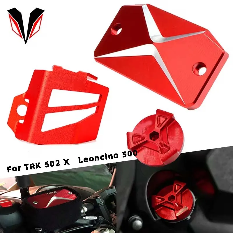 For Benelli TRK502 TRK502X TRK 502 502X Leoncino 500 Motorcycle CNC Front brake fluid cap Oil filler cap rear brake fluid guard