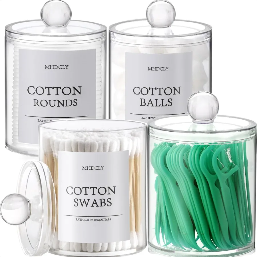 Bathroom Organizers and Storage4 Pack Bathroom Accories Bathroom Decor Home Decor Bathroom Storage and Organization Qtip Holder