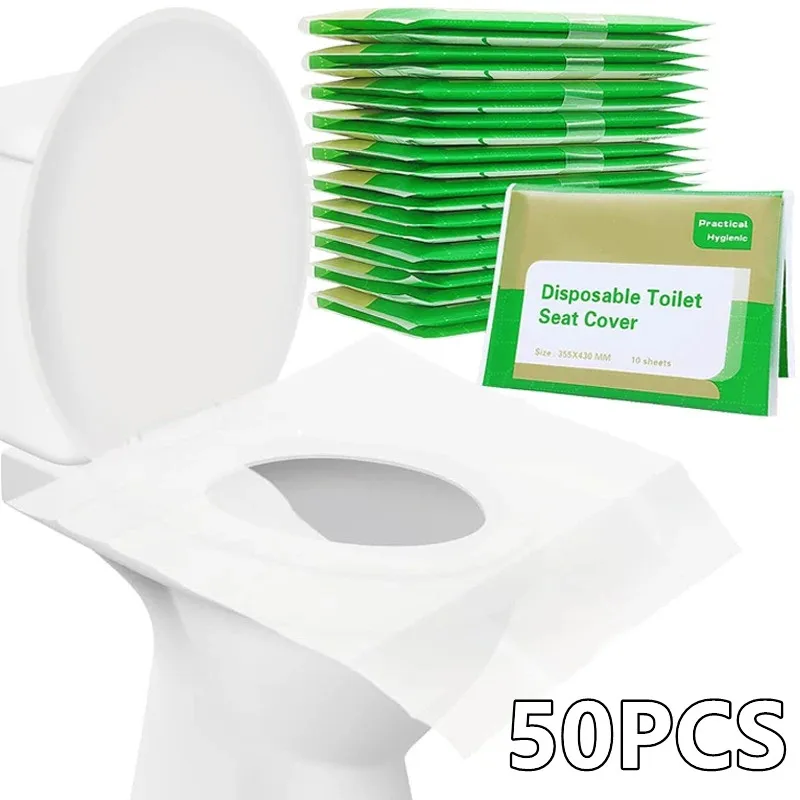 10/30/50PCS Disposable Toilet Seat Cover Portable Travel Camping Hotel Bathroom Degradable Waterproof Toilet Mat Accessories