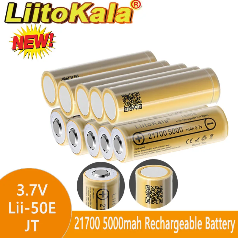 

1-30 Liitokalalii-50E-JT 21700 5000mah 3.7V40a high-capacity rechargeable lithium-ion batteries.