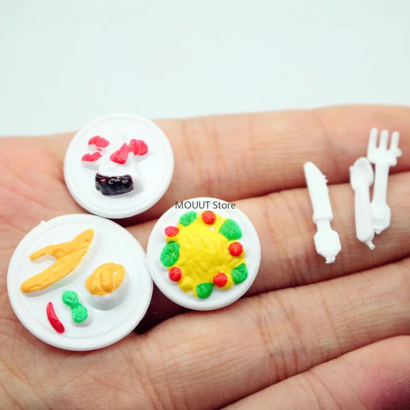 Dollhouse Miniature Food Breakfast Gourmet Tableware ForDoll House Decor Accessories