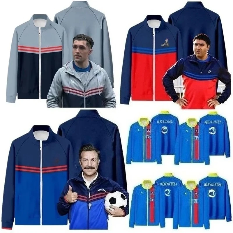 

2025 Spring and Autumn Cospaly Football Coach Stand-up Collar Jacket Men Ted Lasso Richmond Hoodie Hoodie Adult Halloween Jacket