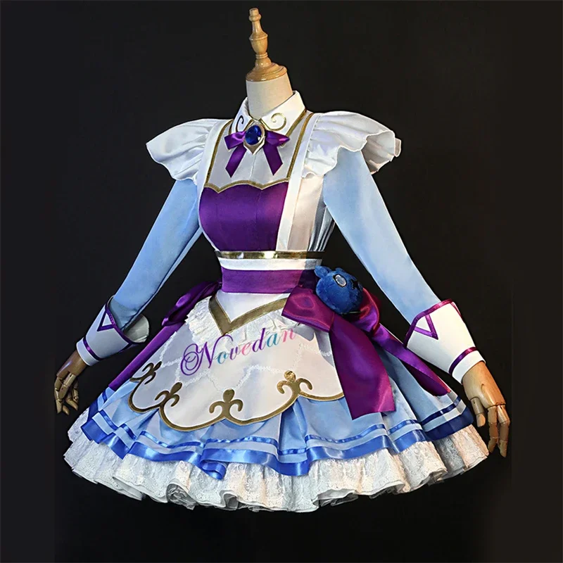 Game LOL Gwen Cosplay Costume Doll Shoes Wig Cosplay Anime Cafe Cutie Sweet Lolita Dress Maid Outfit For Women Girls