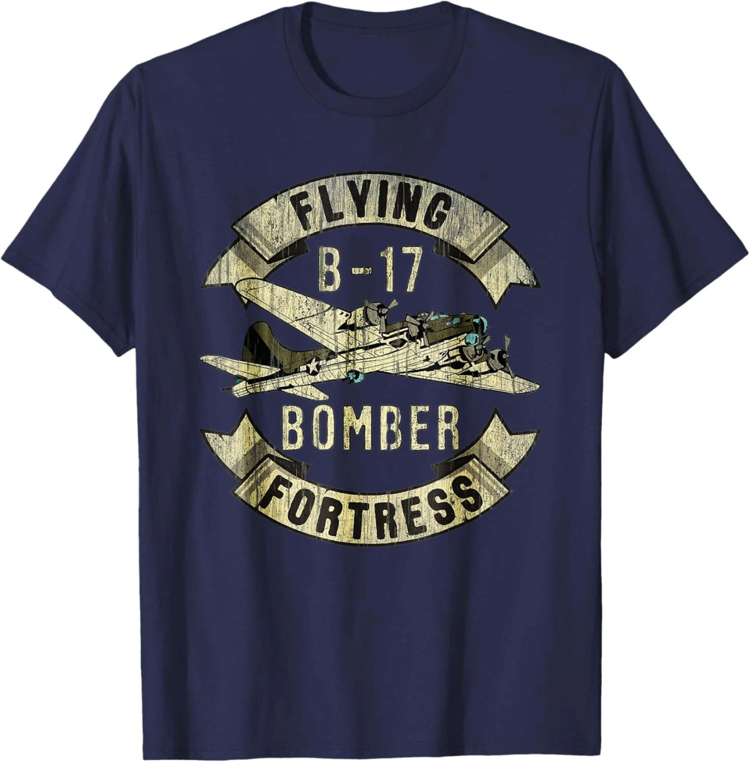 Vintage B-17 Bomber WW2 Plane Aviation Airplane Shirt Grunge Cotton Casual Vintage Clothes Tops Graphic T Shirts Camiseta