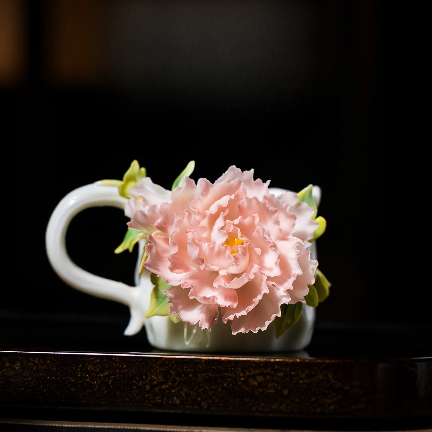 

CZ ceramic peony cup coffee cup New Year's birthday gift high value teacup