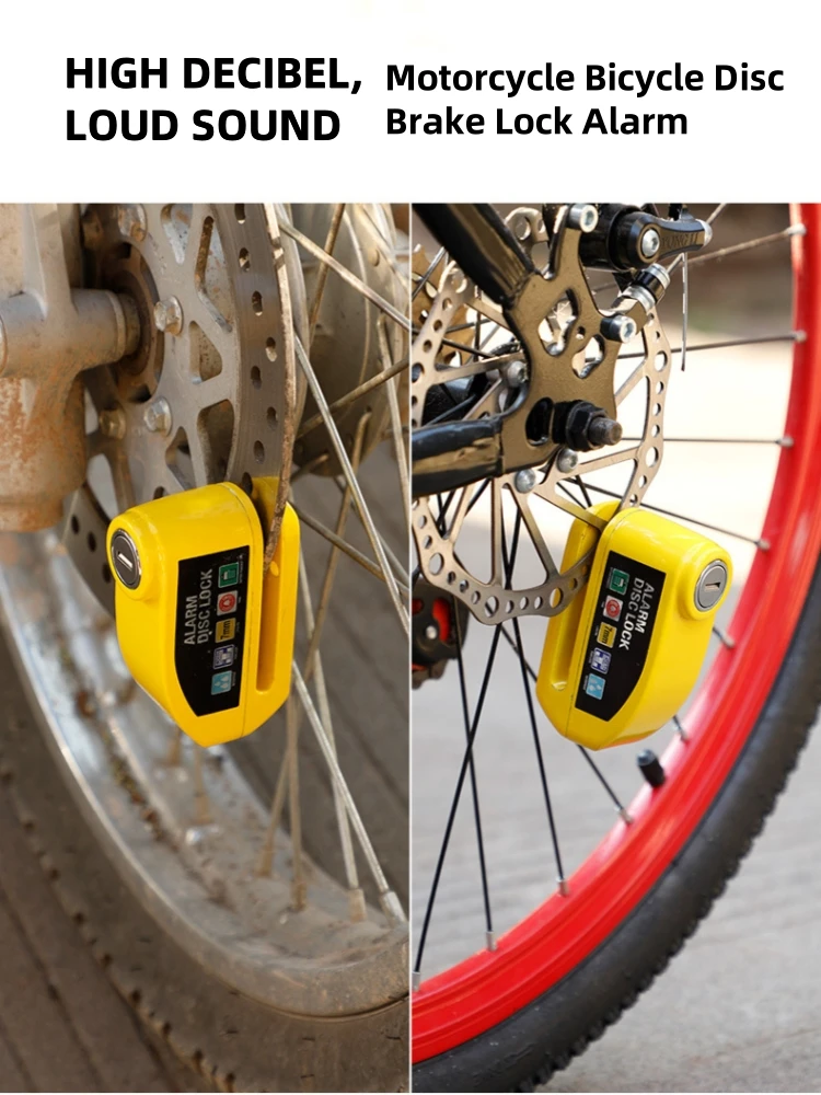 AliExpress NONE Motorcycle Bicycle Disc Lock Safety Protection Padlock Aluminum Alloy AntiTheft Alarm+Reminder Rope+Lock Bag MotorcycleAccessory