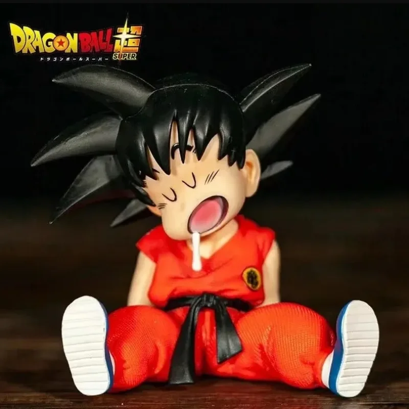 10cm Dragon Ball Anime Figure Z Kakarotto Gk Pvc Action Figure Auto Accessories Sitting Posture Sleep Son Goku Model Toys Gifts