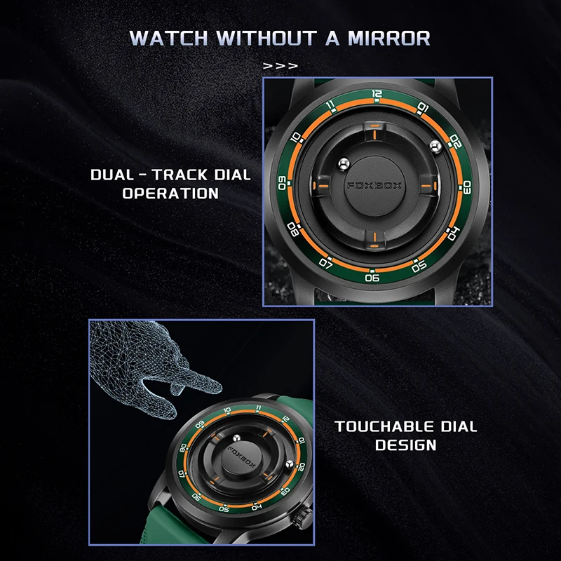 Foxbox 2025 Luxury Watches Men Creative Scrolling Beads Quartz Wristwatches Fashion Waterproof Magnetic Force Mens Watch Reloj