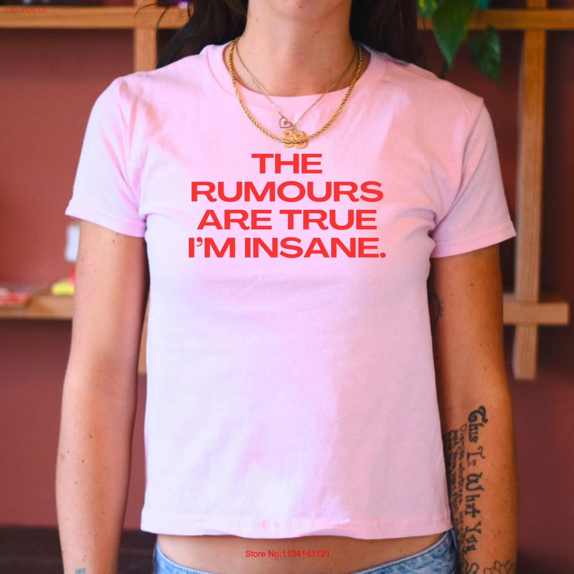 

Футболка The Rumours Are True I m Insane Baby, стиль 90-х, мем Y2k, кокетка, эстетический женский забавный слоган Girlcore