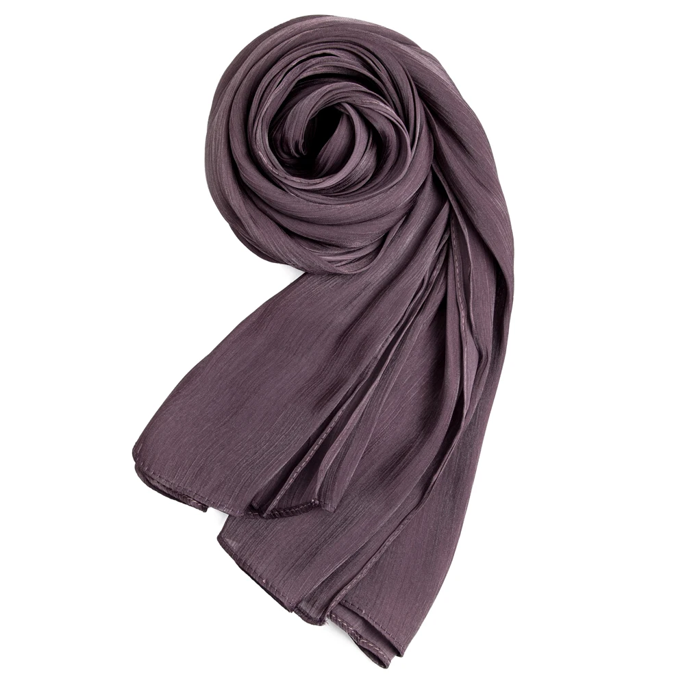 Dark Purple Pearl Chiffon Turban Scarf Fashion Women Muslim Hijabs Multiple Color Headscarf Thin Ladies Headscarves Wrap RIMAIRE