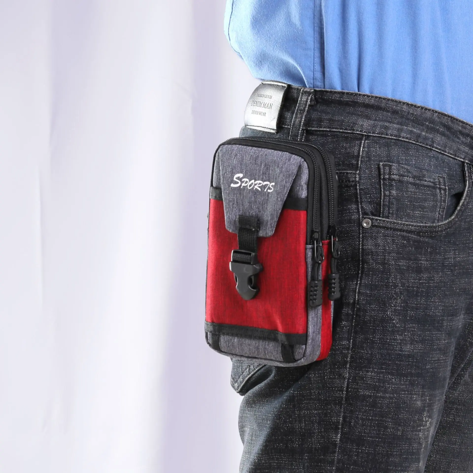 Outdoor belt waist bag with simple shape for easy travel triangular belt waist bag for outdoor mobile phone bag