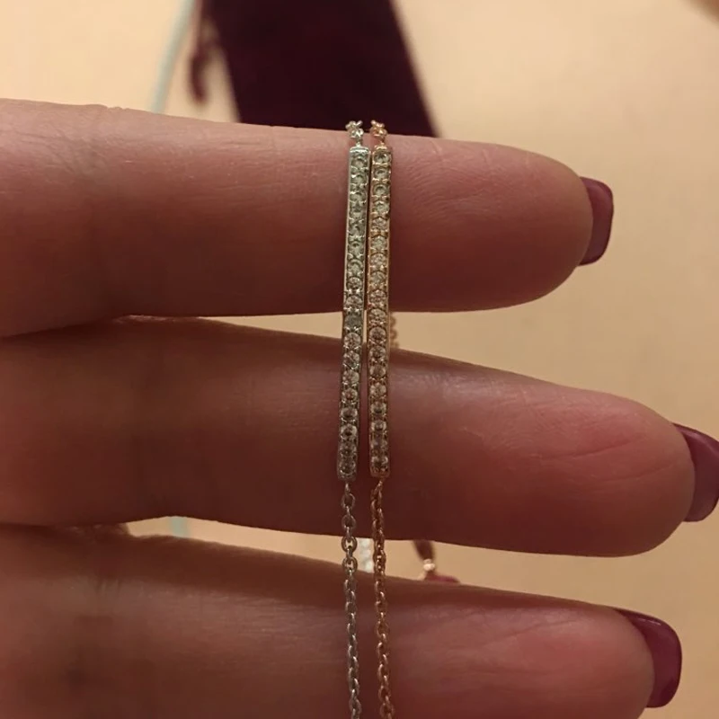 ZHOUYANG Top Quality ZYH126 Concise Crystal Rose Gold Color Bracelet Jewelry  Austrian Crystals
