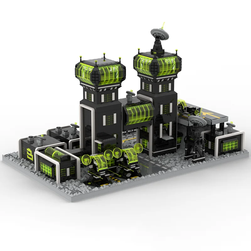 City Street View Moc Building Bricks II Base Pit Stop Model Building Technology Modular Blocks Gift Christmas Toy DIY  Assembly