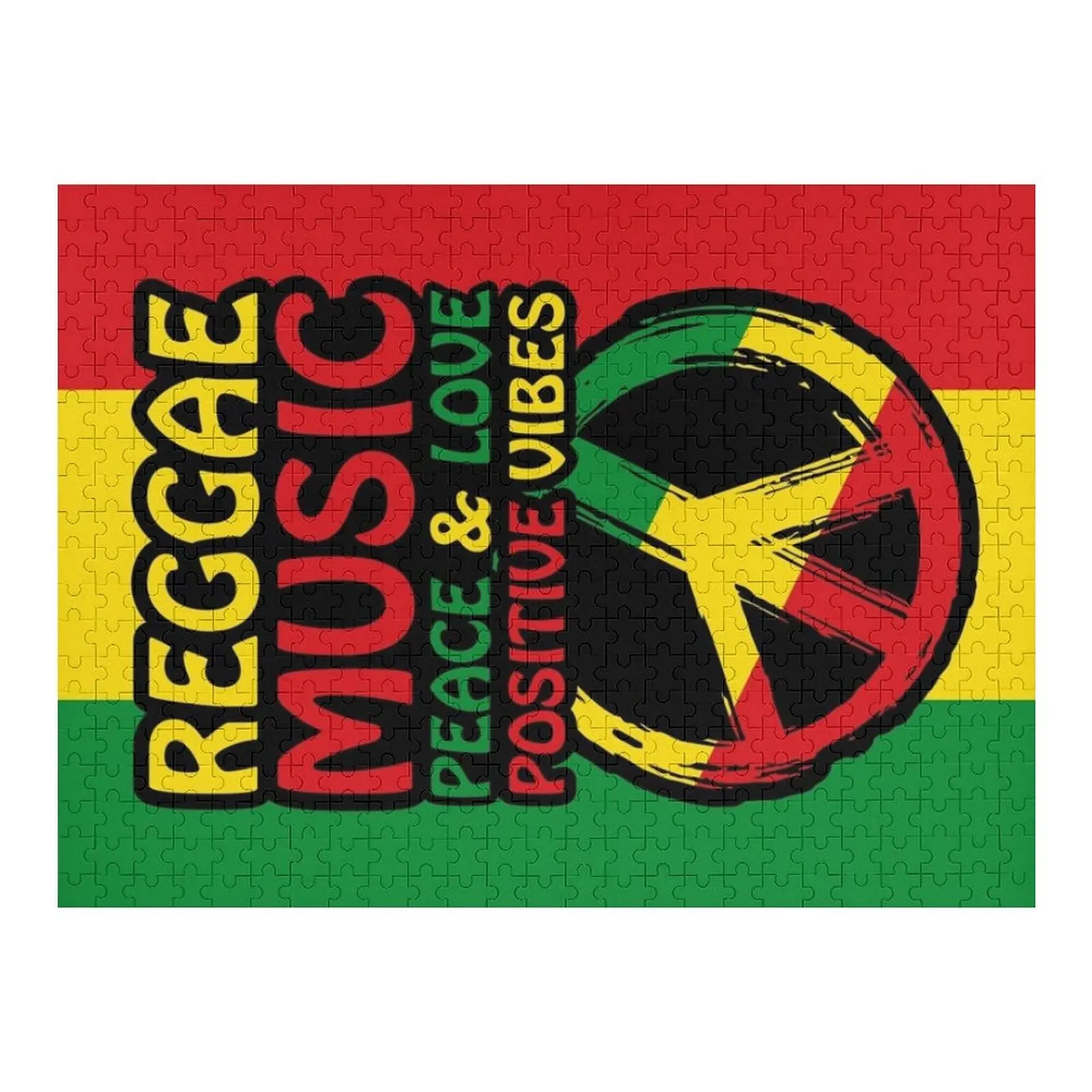 

Reggae Music Peace Symbol, Peace and Love Positive Vibes Jigsaw Puzzle Customized Picture Picture Puzzle