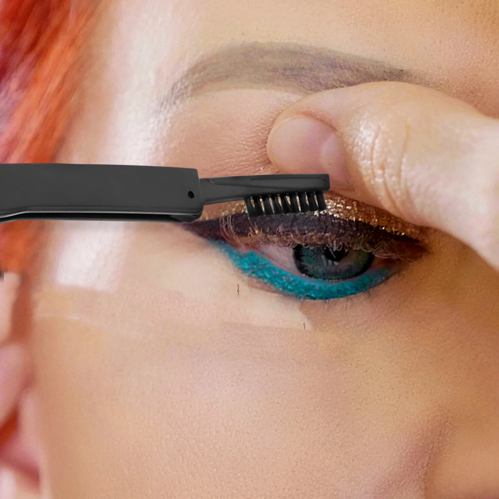 

Double Headed Folding Eyelash Brush Steel Needle Comb Portable Makeup lash brush eyelash comb mascara brush lash w