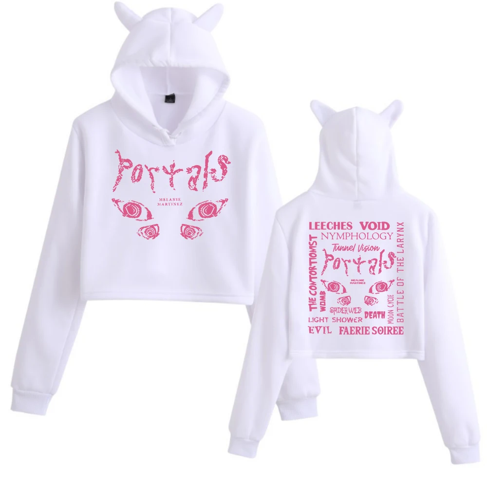 Melanie Martinez Sweatshirt Long Sleeve Women Cute Cat Crop Top Hip Hop Hoodie