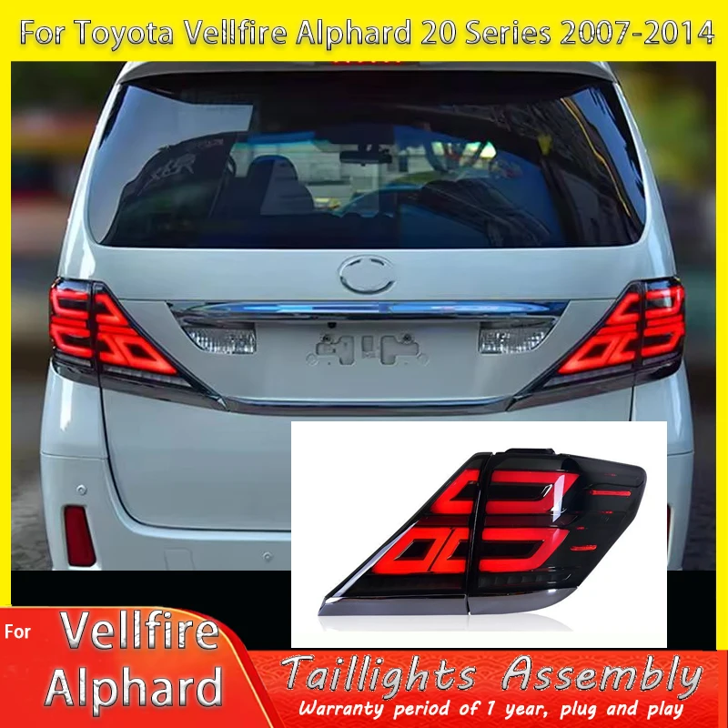 

Светодиодный задний фонарь в сборе для Toyota Alphard Alfa 2007-2013: стоп-сигнал, задний ход, габаритный огонь, динамический указатель поворота, задний фонарь