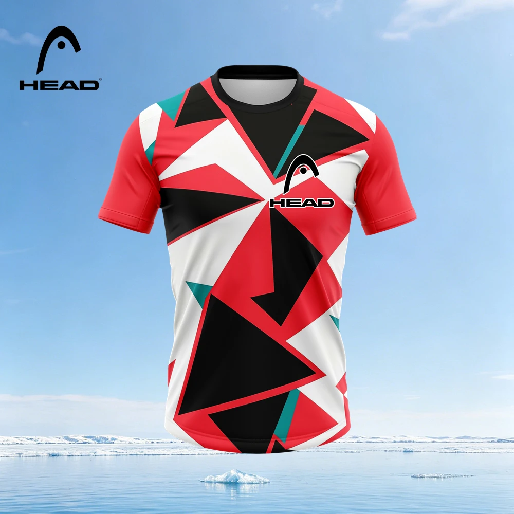 Table Tennis Men - Kaos Tenis Pria HEAD Merah Motif