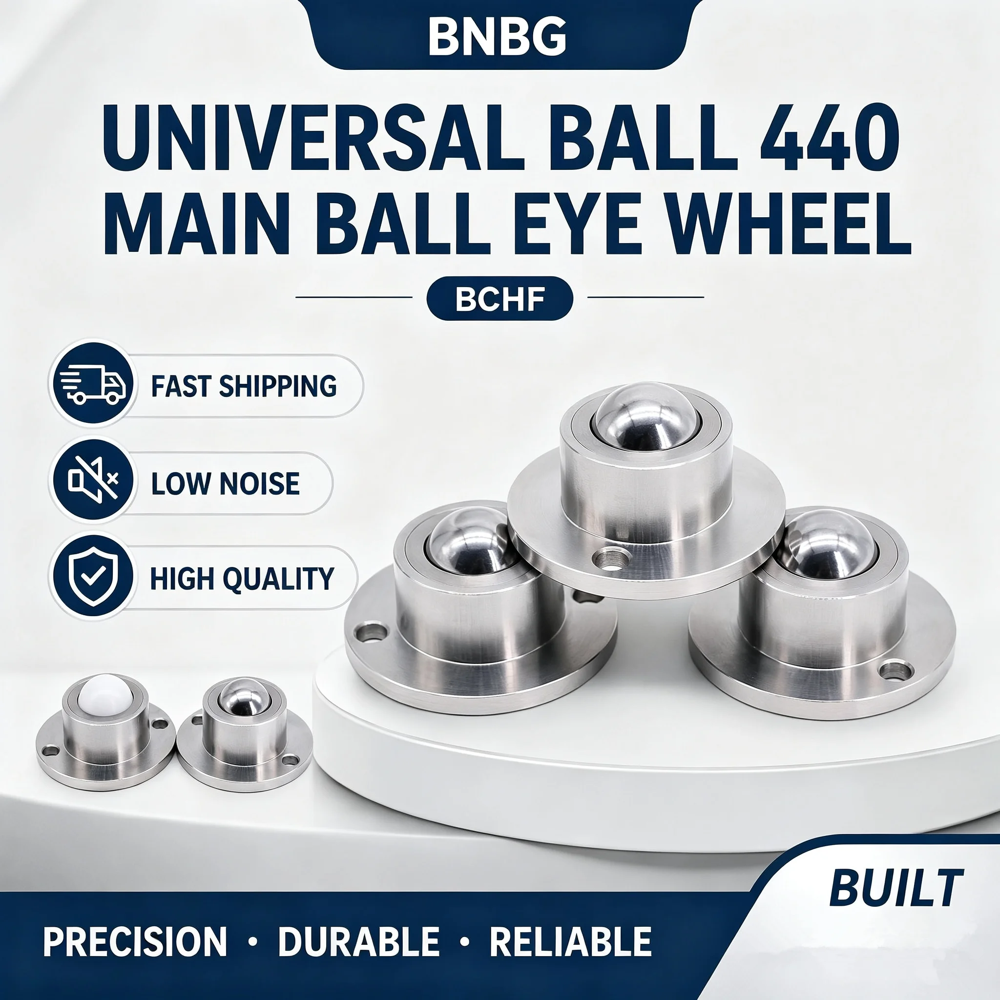 Flange Mount Universal Ball Transfer Unit 440C Stainless Steel BCHF-27 BCHF-30 BCHF-39 BCHF-48 Nylon Ball Sphere Ball Transfer
