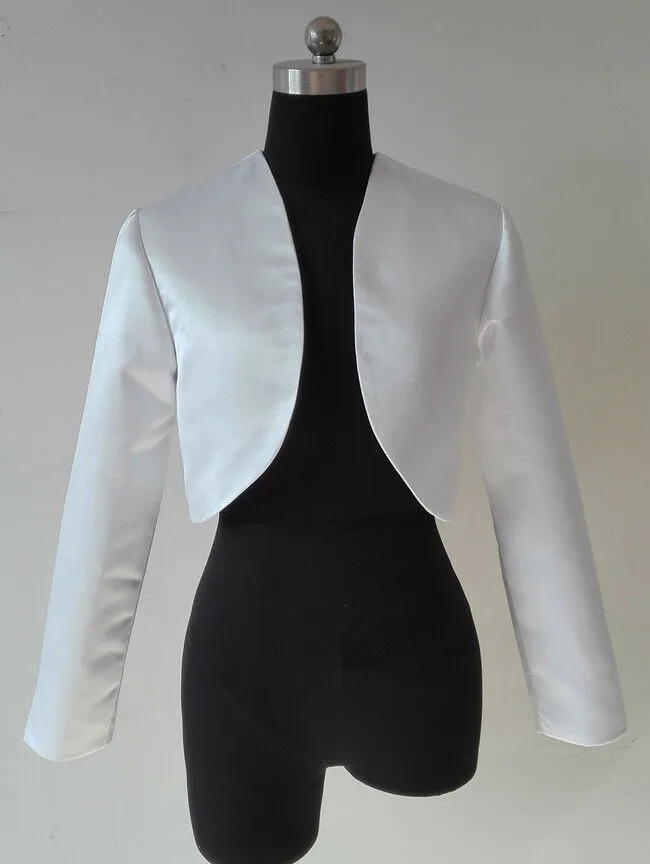 Long Sleeves Wedding Jacekt Satin 2025 Formal Party Bolero Bridal Shrug Women Cape Special Occasion Wrap custom made size/colors image 6
