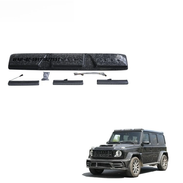 BK Tuning G-Wagon W464 Car Light Parts 3 Eyes Front Top Light Dry Carbon Roof Lamp forG Class W464 Roof Light